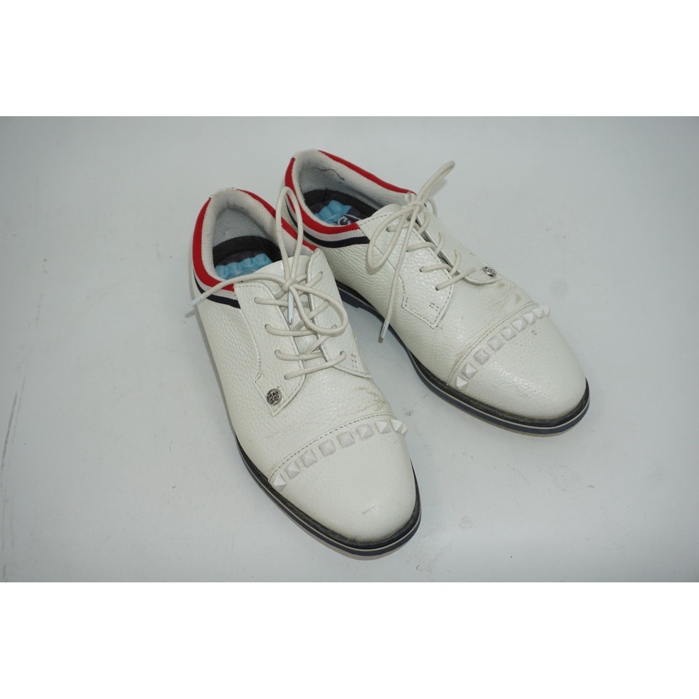 G/FORE Golf Shoes Womens Size 7.5 White Gallivanter Studded Leather G4LS21EF06 - Picture 4 of 7